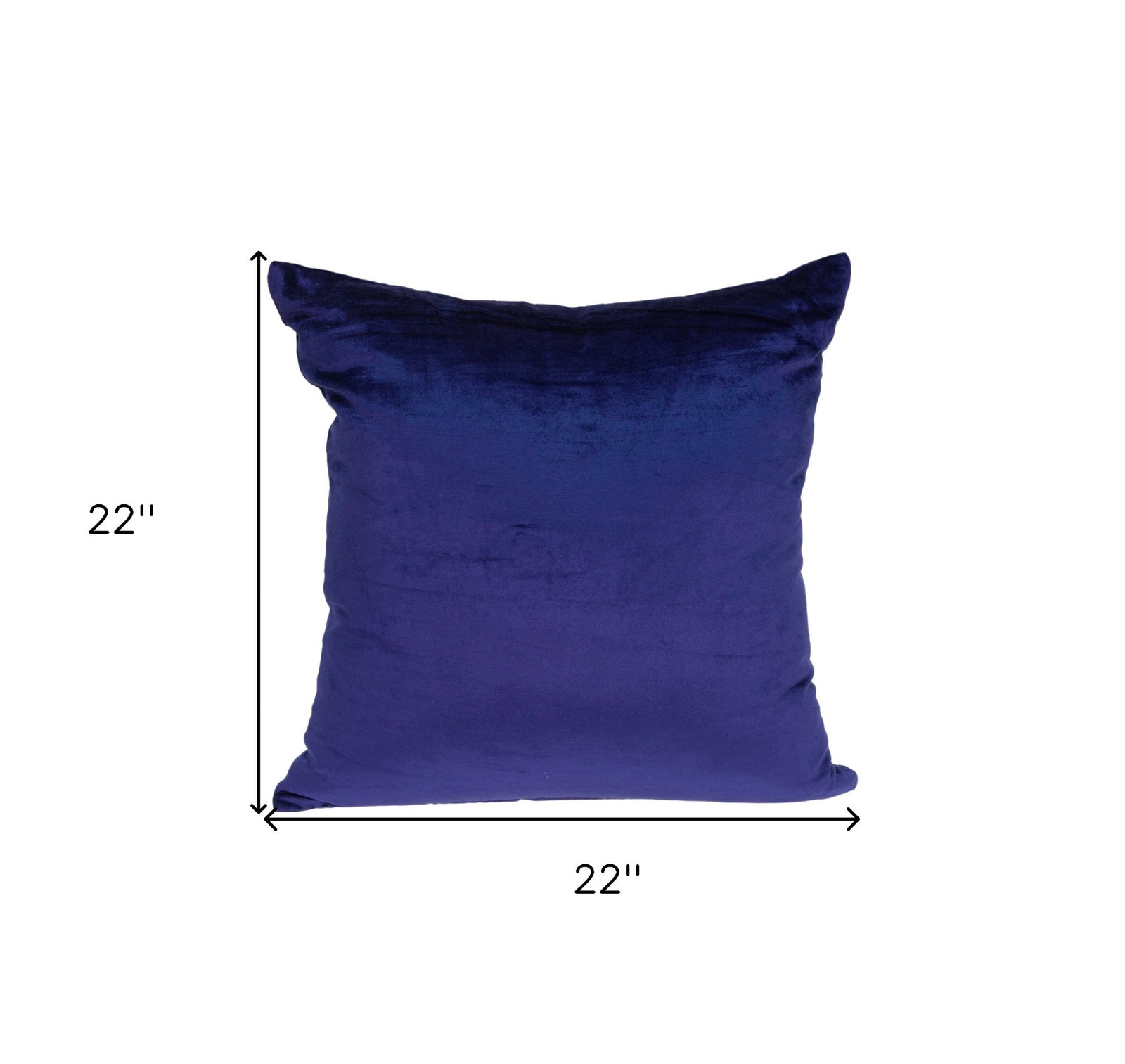 22" X 7" X 22" Transitional Royal Blue Solid Pillow Cover With Poly Insert