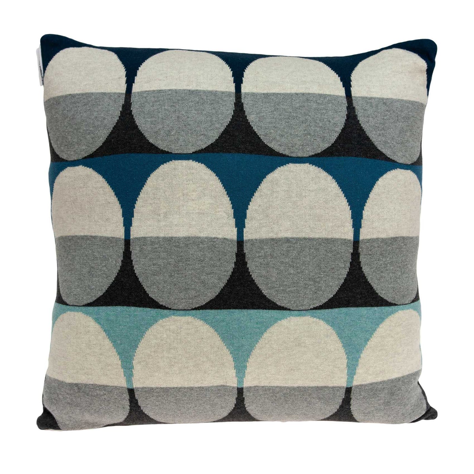 20" X 7" X 20" Transitional Gray And Blue Pillow Cover With Poly Insert