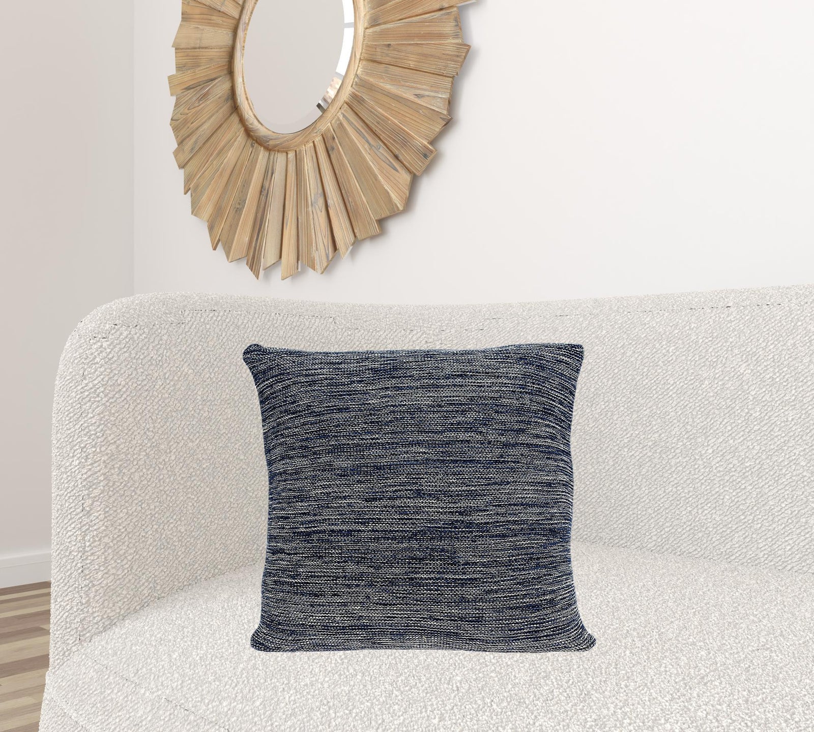 20" X 7" X 20" Decorative Transitional Blue Pillow Cover With Poly Insert