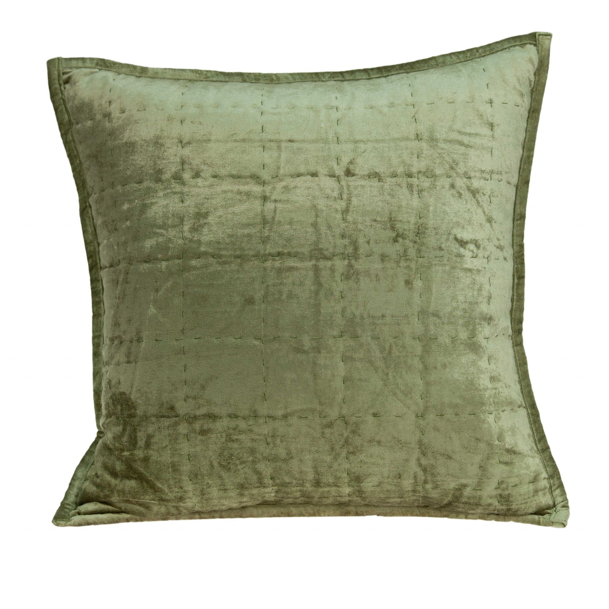 20" X 7" X 20" Funda De Almohada Acolchada Liso Verde Oliva De Transición Con Inserto De Polietileno