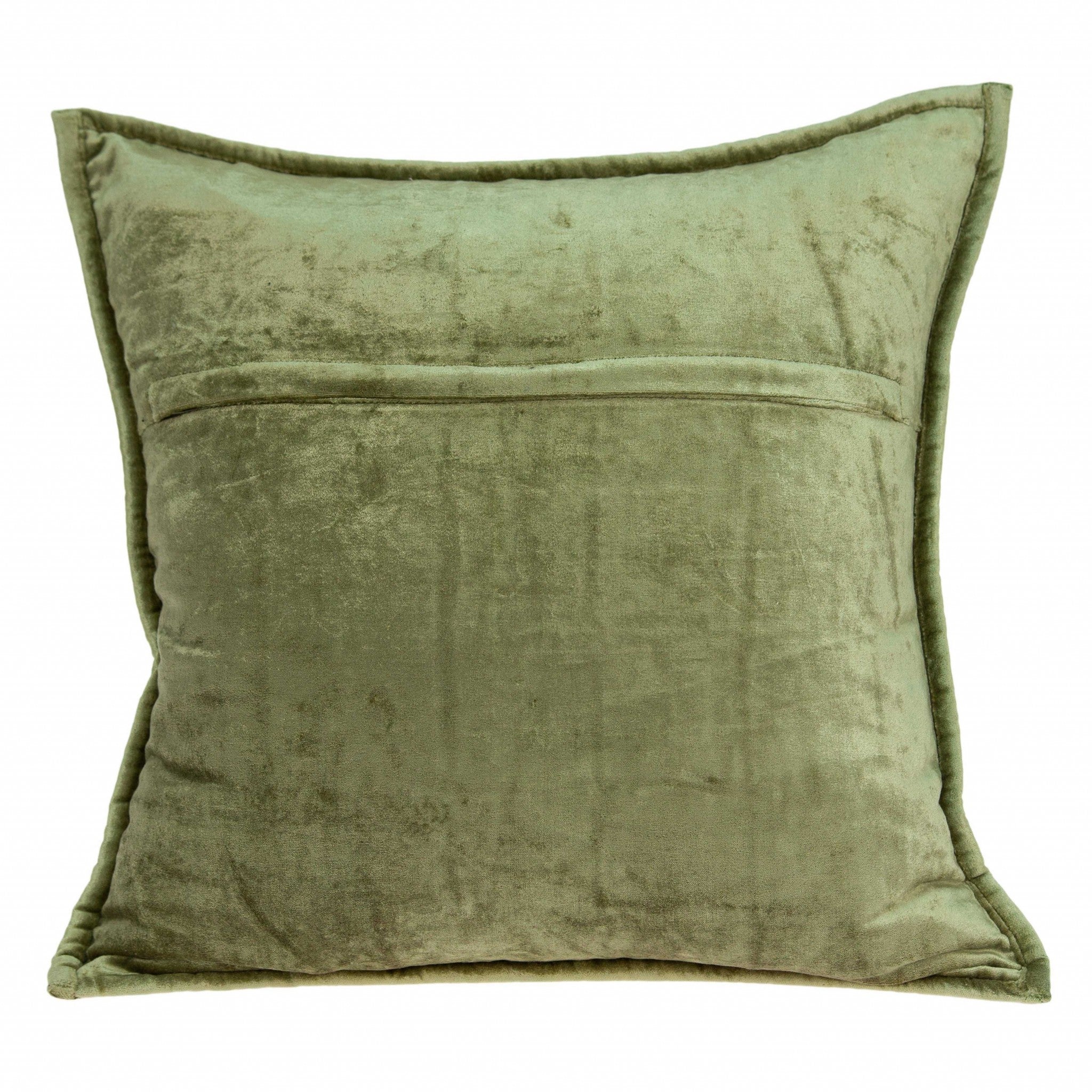 20" X 7" X 20" Funda De Almohada Acolchada Liso Verde Oliva De Transición Con Inserto De Polietileno