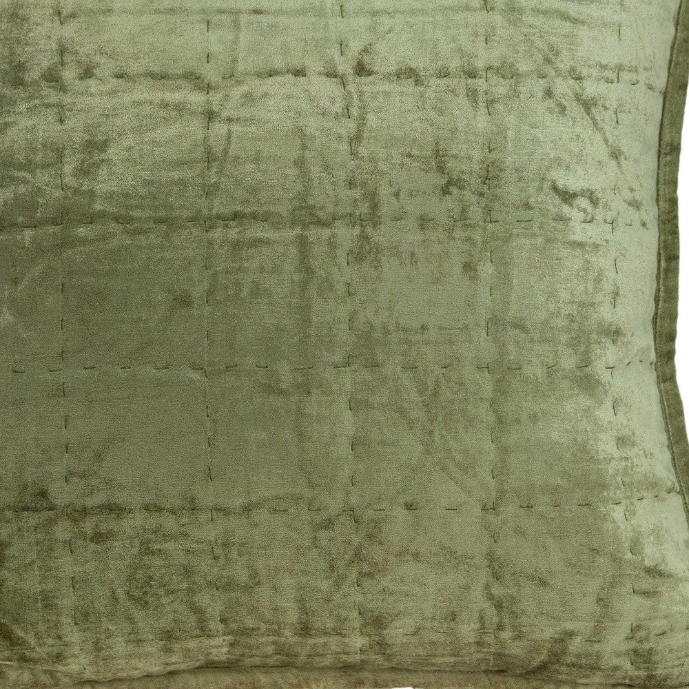 20" X 7" X 20" Funda De Almohada Acolchada Liso Verde Oliva De Transición Con Inserto De Polietileno