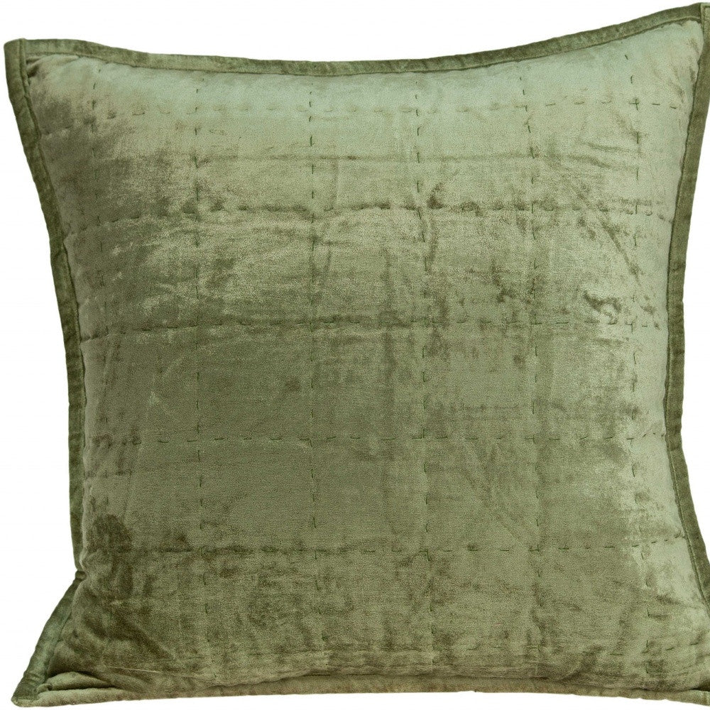 20" X 7" X 20" Funda De Almohada Acolchada Liso Verde Oliva De Transición Con Inserto De Polietileno