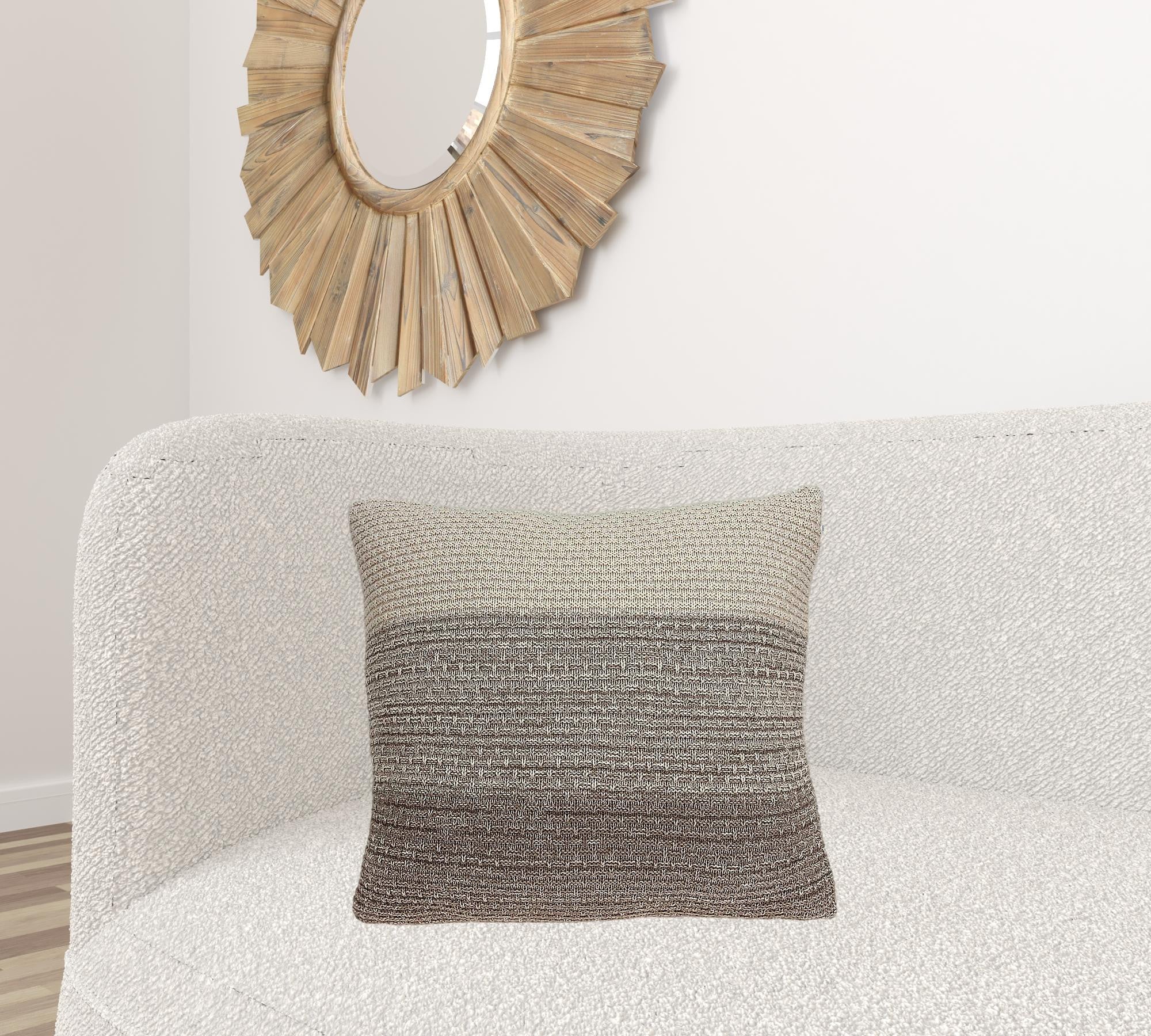 20" X 7" X 20" Charming Transitional Tan Pillow Cover With Poly Insert