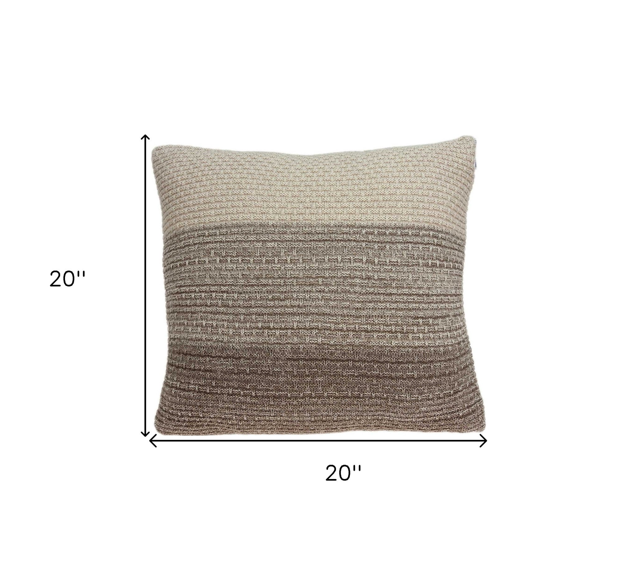 20" X 7" X 20" Charming Transitional Tan Pillow Cover With Poly Insert