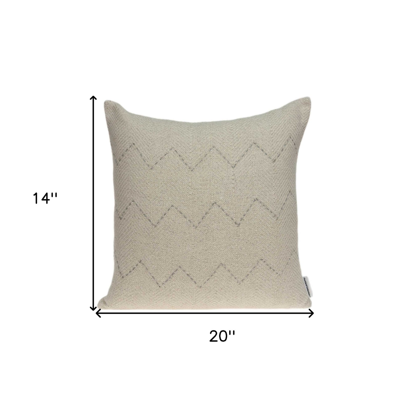 20" X 6" X 14" Transitional Beige Pillow Cover With Poly Insert
