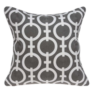20" X 7" X 20" Transitional Gray And White Accent Pillow Cover With Down Insert