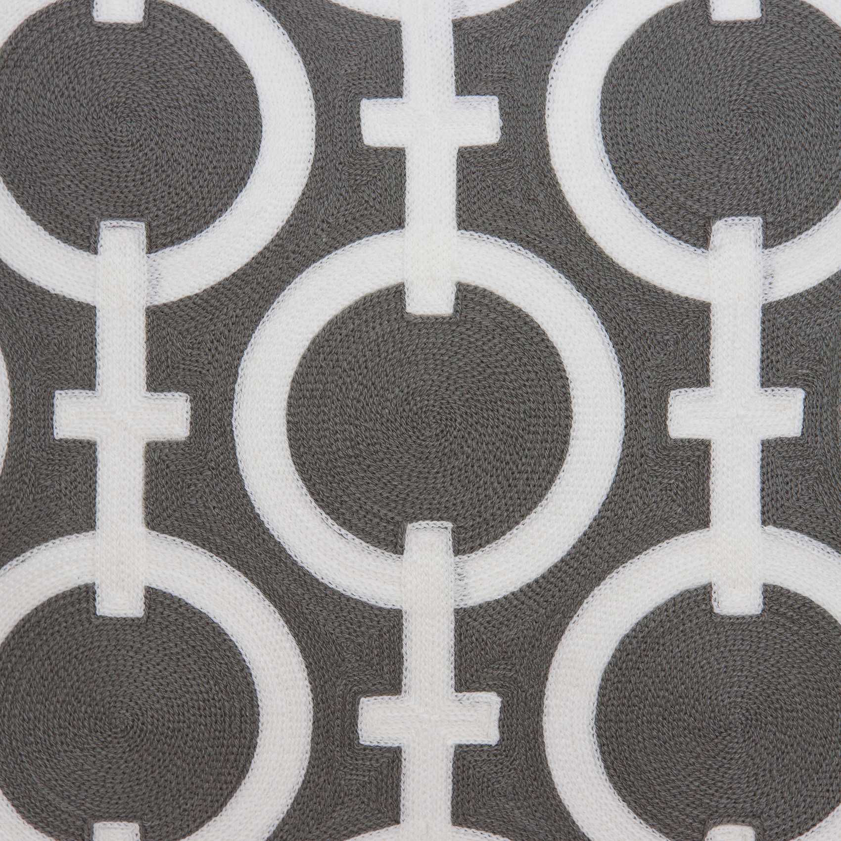 20" X 7" X 20" Transitional Gray And White Accent Pillow Cover With Down Insert