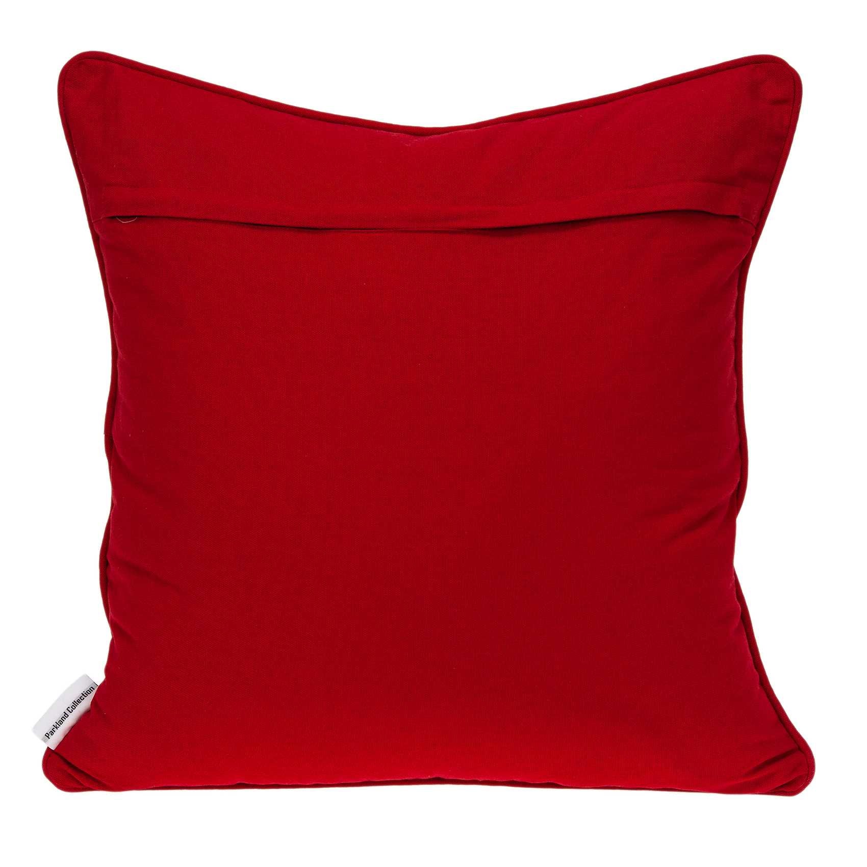 20" X 7" X 20" Transitional Red And White Pillow Cover With Down Insert