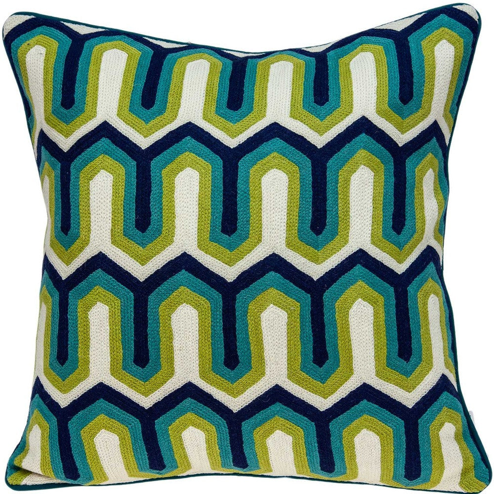 20" X 7" X 20" Handmade Transitional Multicolored Pillow Cover With Poly Insert