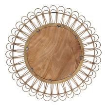 Bamboo Tulum Rattan Decorative Wall Mirror 34 Inch