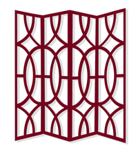 84 X 2 X 84 Red Wood 4 Panel  Screen