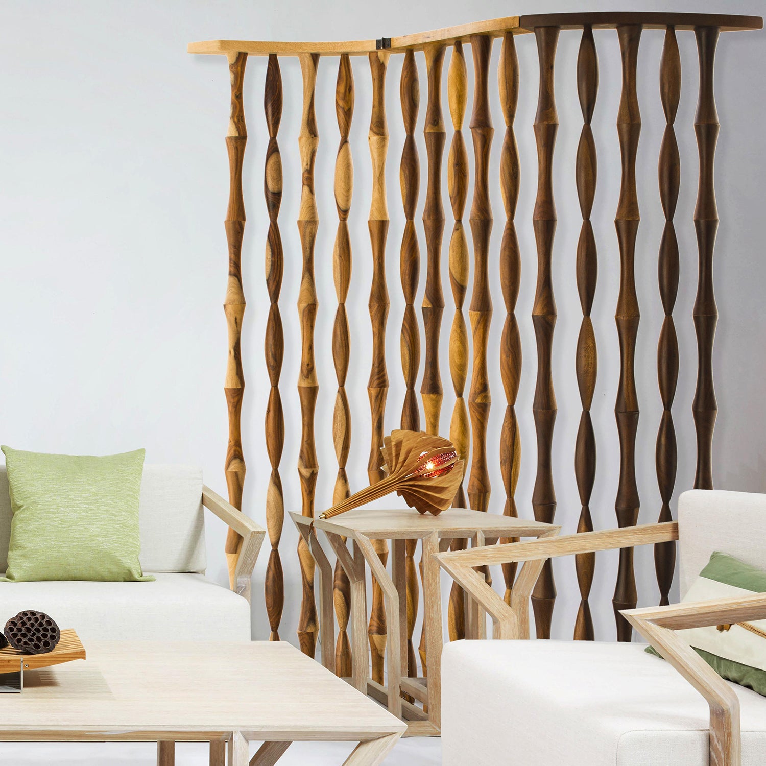 Natural Brown Wood  Screen 59 x 3 x 74