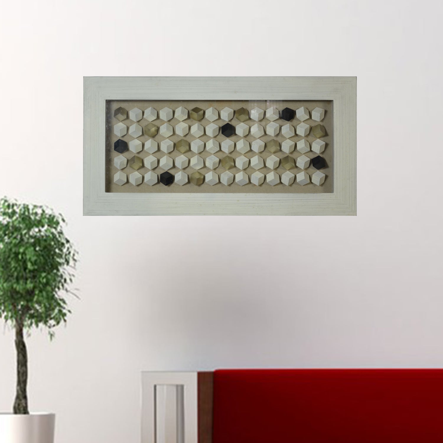 27 X 3 X 24 Grey Wood And Glass - Shadow Box