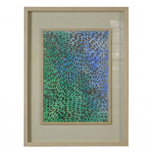 Wild Green And Blue Light Wood Shadowbox Wall Art