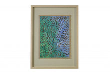 Swirling Blues And Greens Light Wood Shadowbox Wall Art