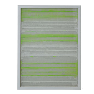 Fun White And Green Stripes Shadow Box Wall Art