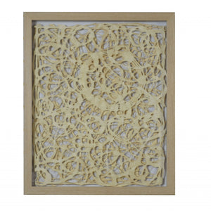 Natural Light Wood And Paper Abstract Design Shadow Box