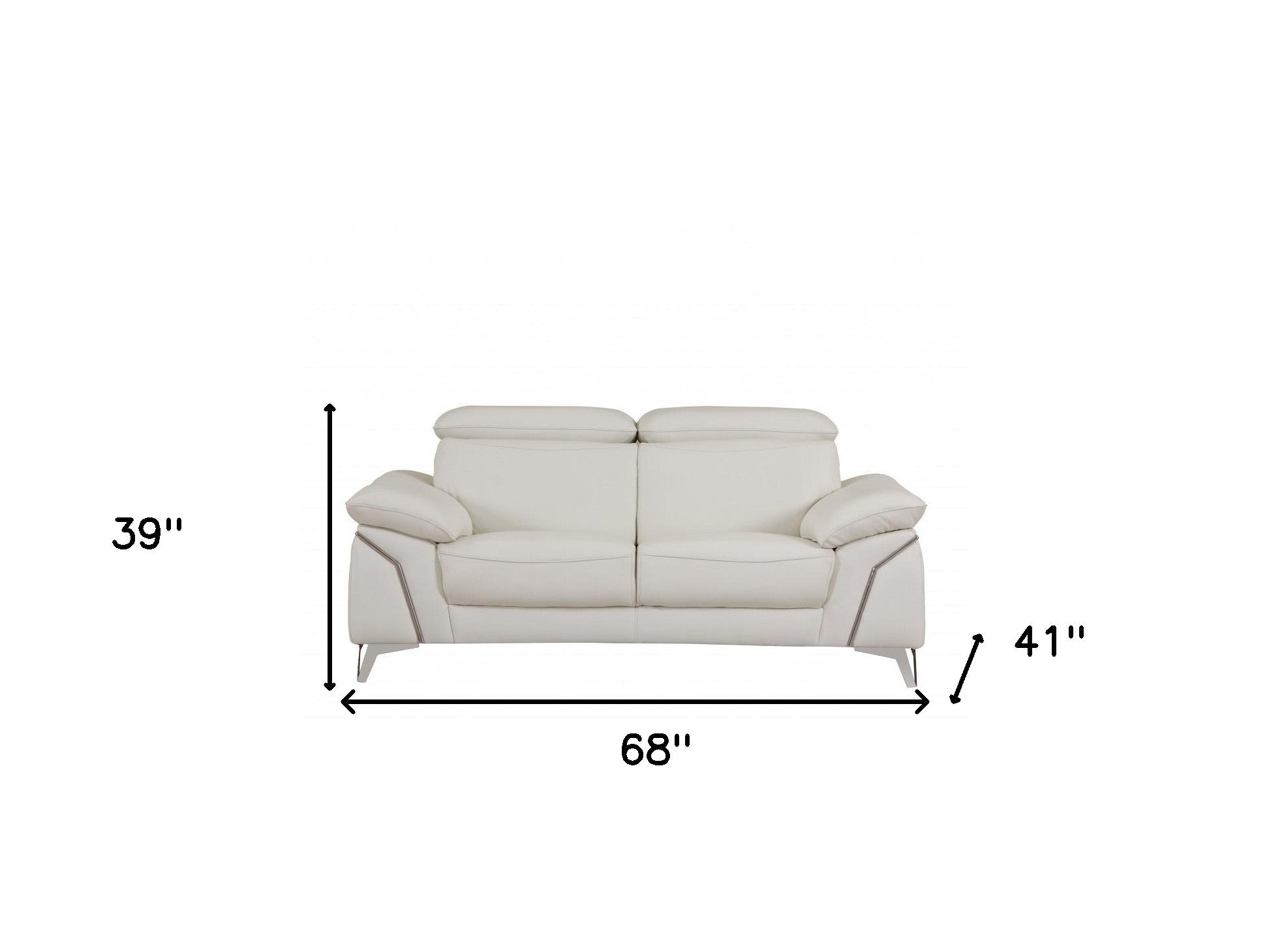 31" Fashionable White Leather Loveseat
