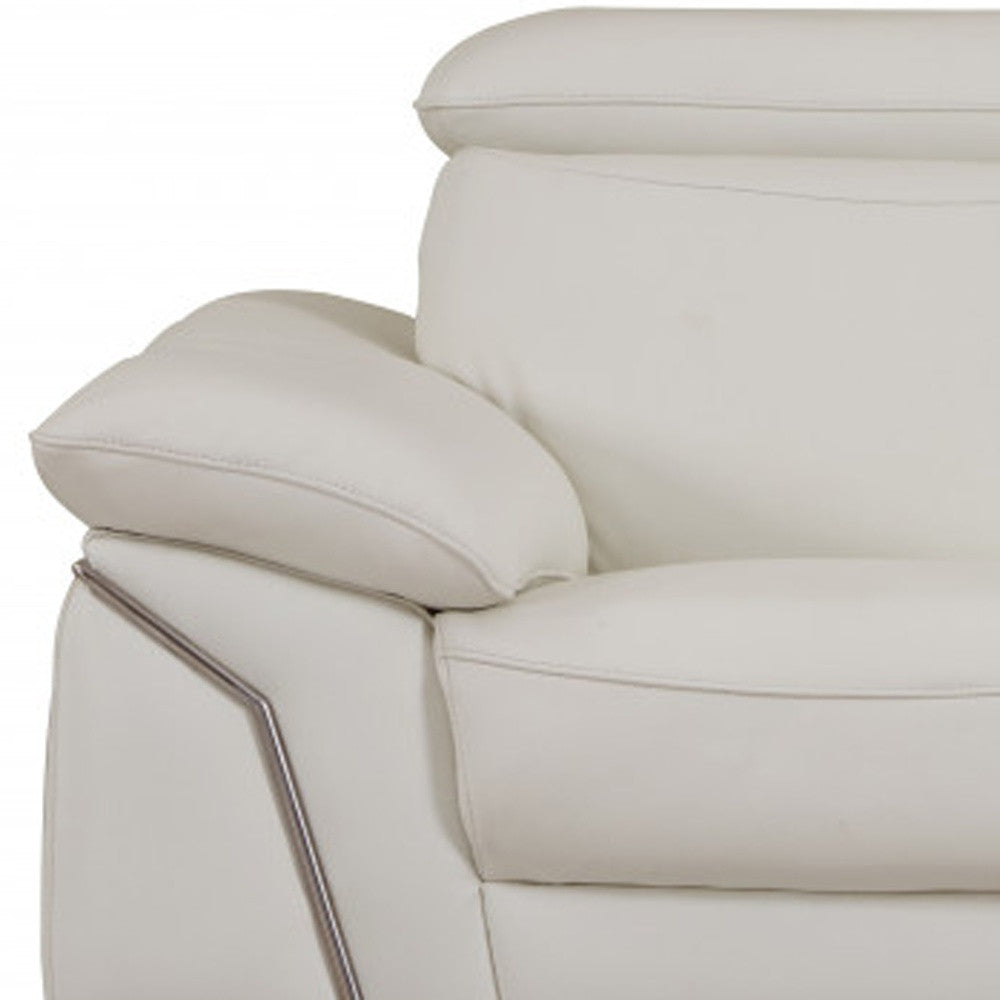 31" Fashionable White Leather Loveseat