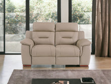 Modern Beige Leather Loveseat - 67” x 41” x 41”