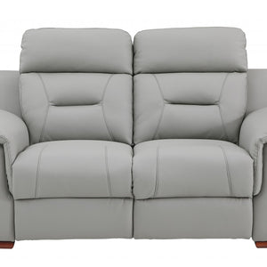 67'" X 41'"  X 41'" Modern Gray Leather Loveseat