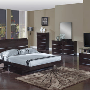 80'" X 79'"  X 42.5'" Modern Eastern King Wenge High Gloss Bed