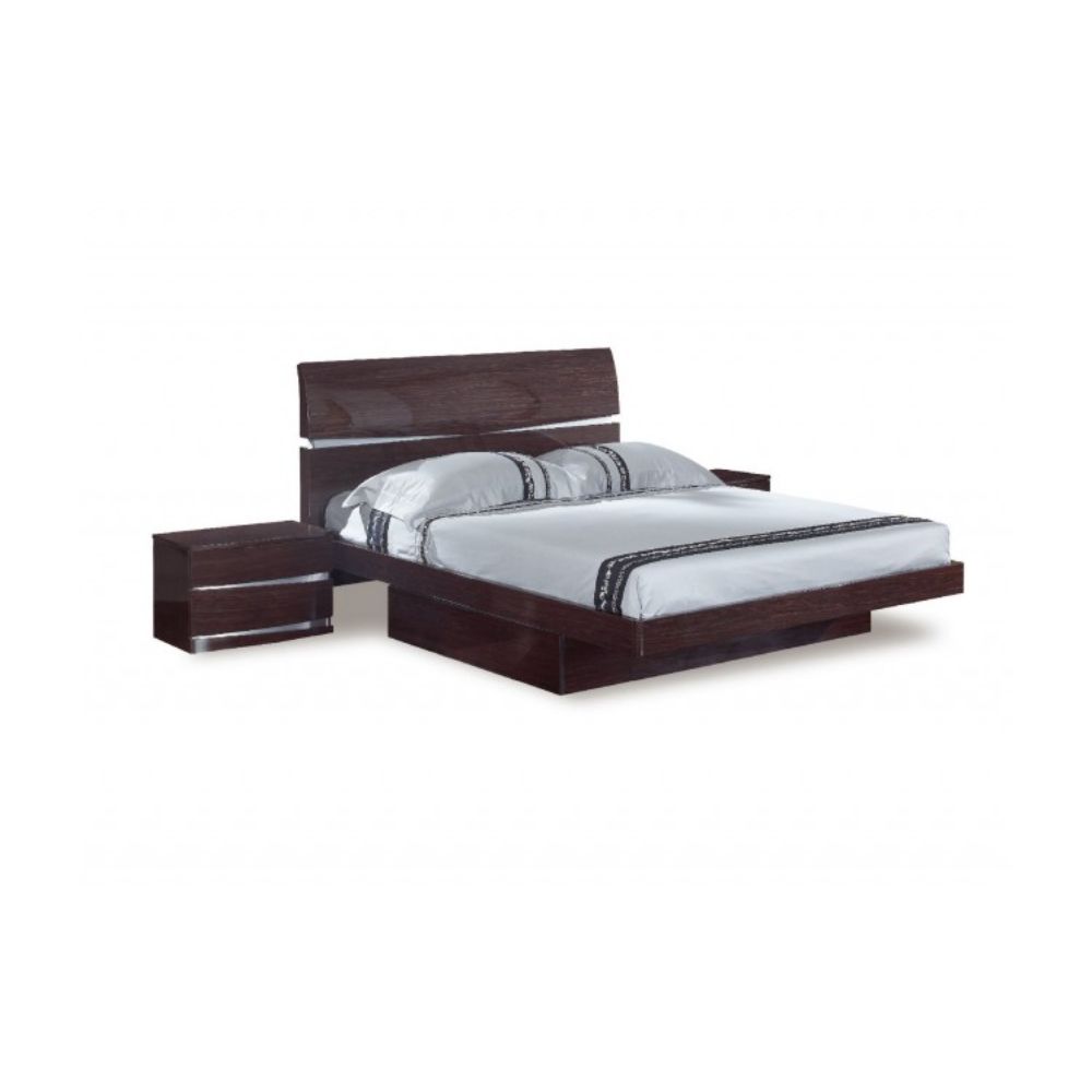 80'" X 79'"  X 42.5'" Modern Eastern King Wenge High Gloss Bed
