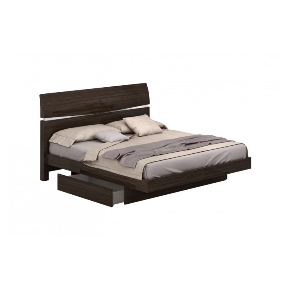 85'" X 72'"  X 42.5'" Modern California King Wenge High Gloss Bed