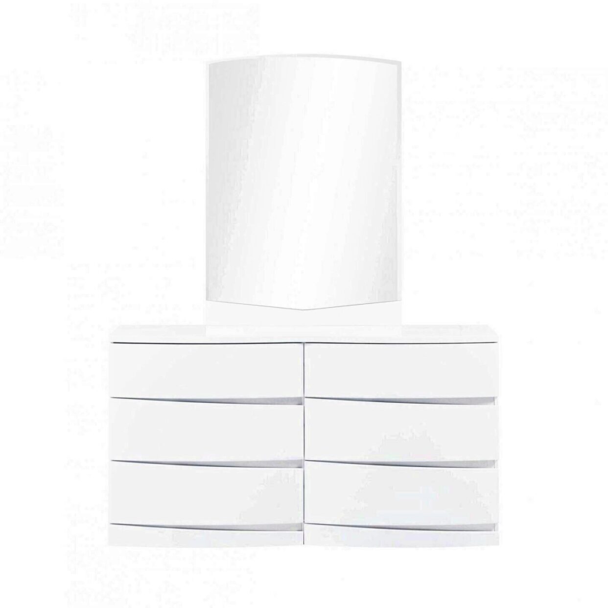 85'" X 72'"  X 42.5'" Modern California King White High Gloss Bed