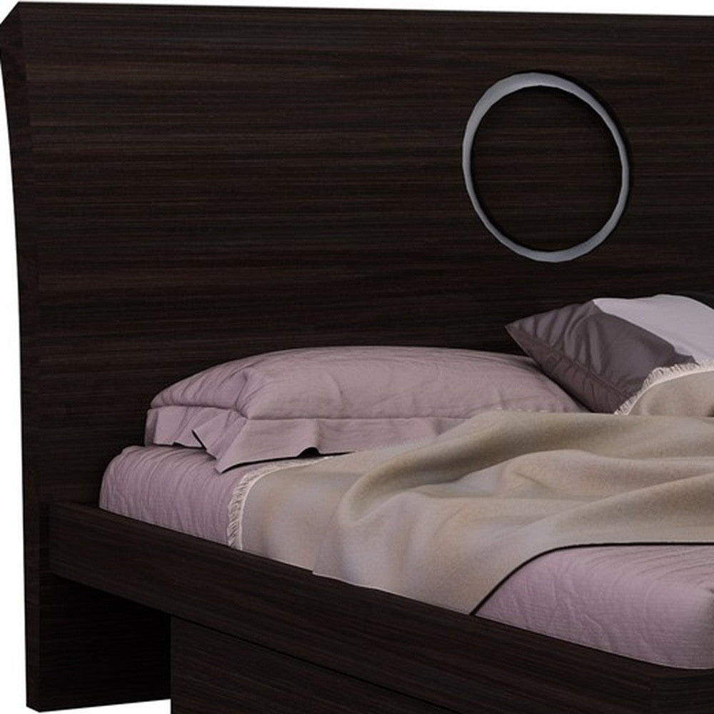 65'" X 87'"  X 40'" Modern Queen Wenge High Gloss Bed