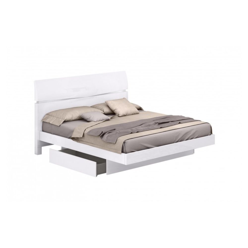 80'" X 60'" X 42.5'" 現代大床白色高光床