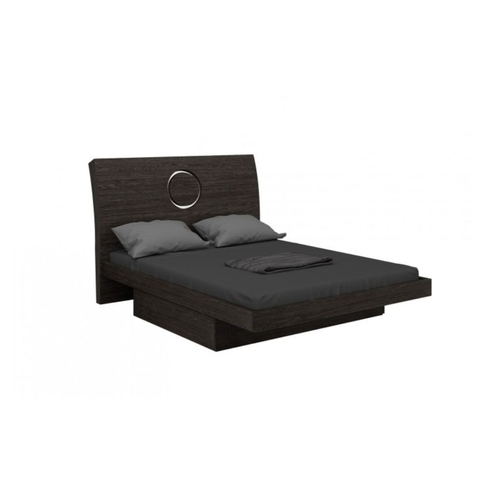 65'" X 87'" X 40'" 現代大號灰色高光床