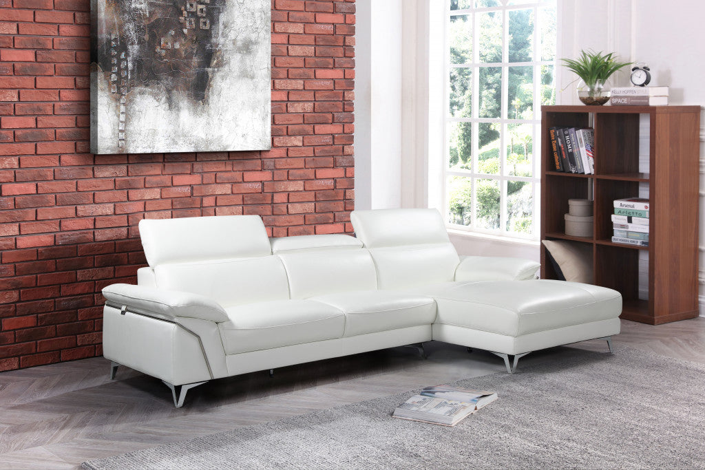 31" Fashionable White Leather Loveseat