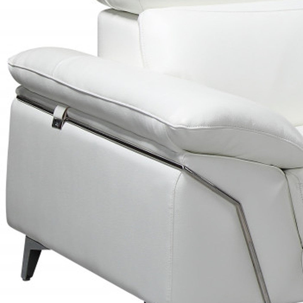 31" Fashionable White Leather Loveseat