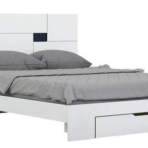 72'" X 85'"  X 43'" Modern California King White High Gloss Bed