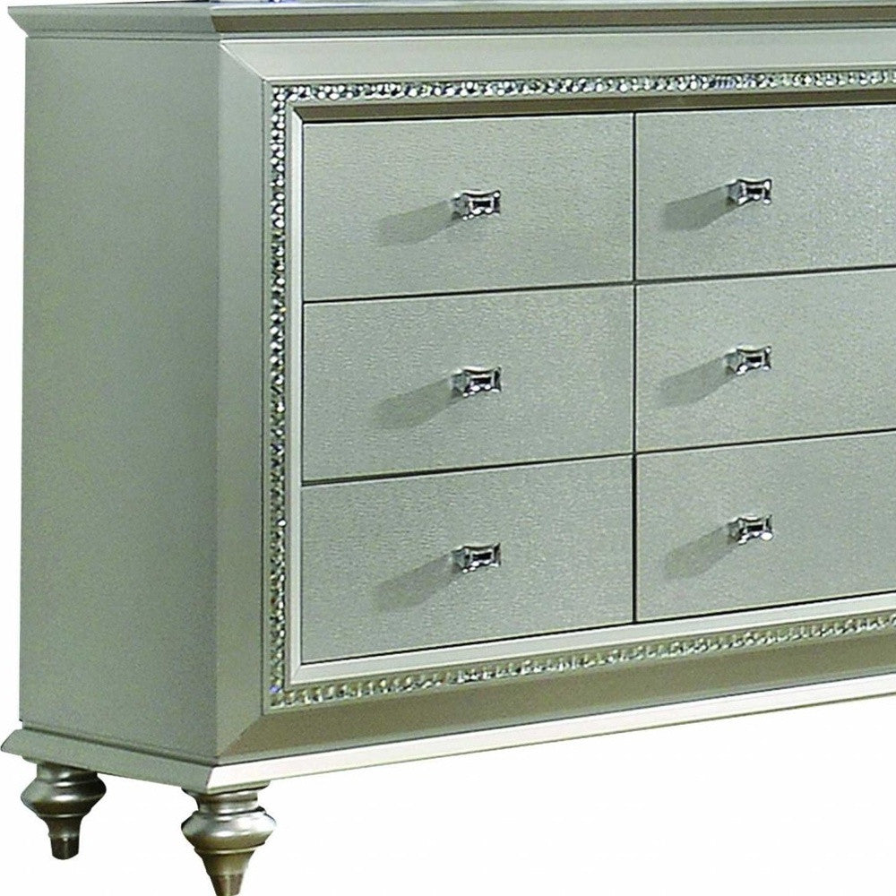 18" X 66" X 39" Champagne Wood Dresser