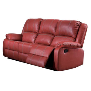 39" X 81" X 40" Red PU Upholstery Metal Reclining Mechanism Sofa (Motion)