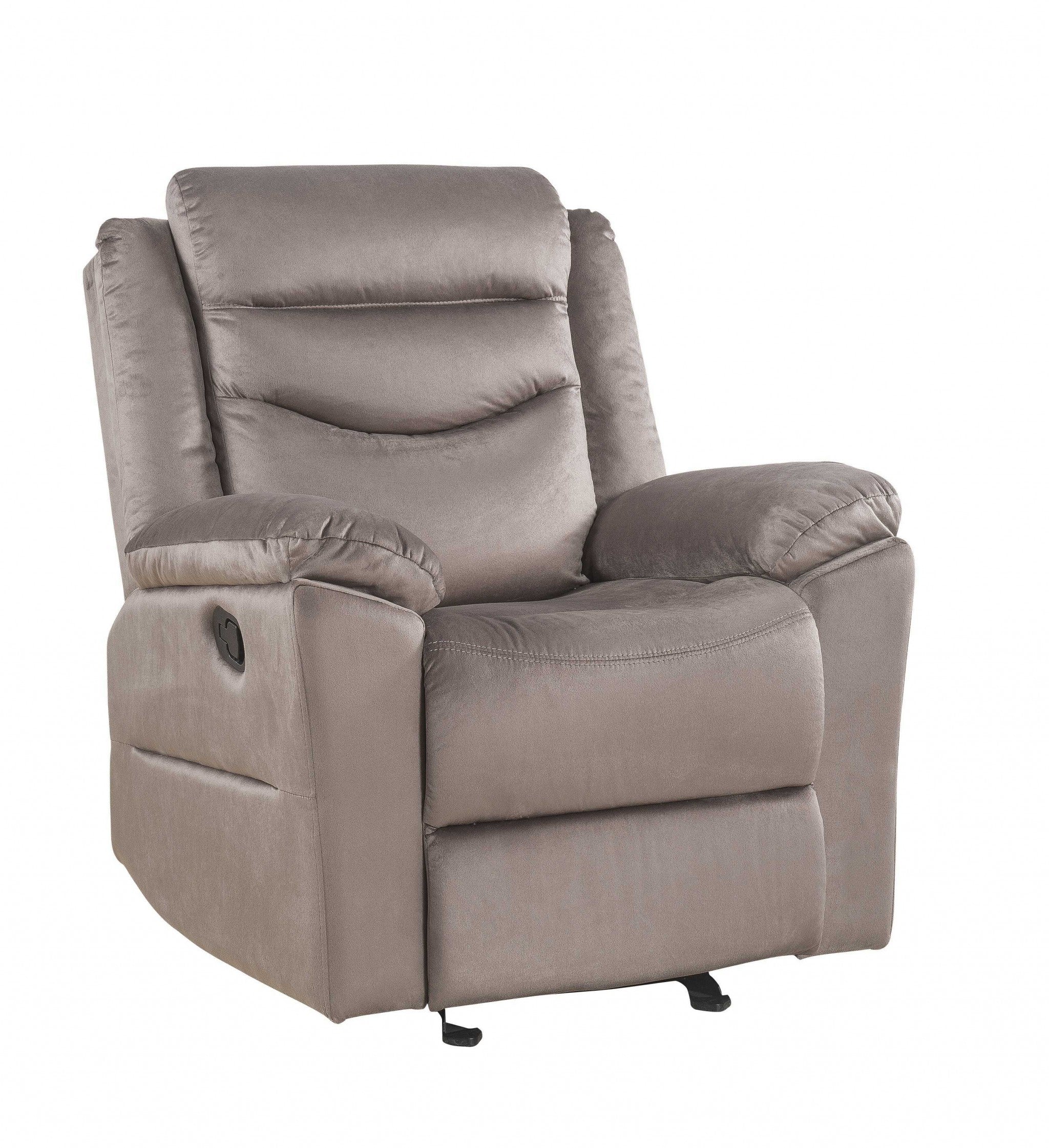 37" X 35" X 42" Tapicería de terciopelo Metal Mecanismo reclinable Glider Sillón reclinable