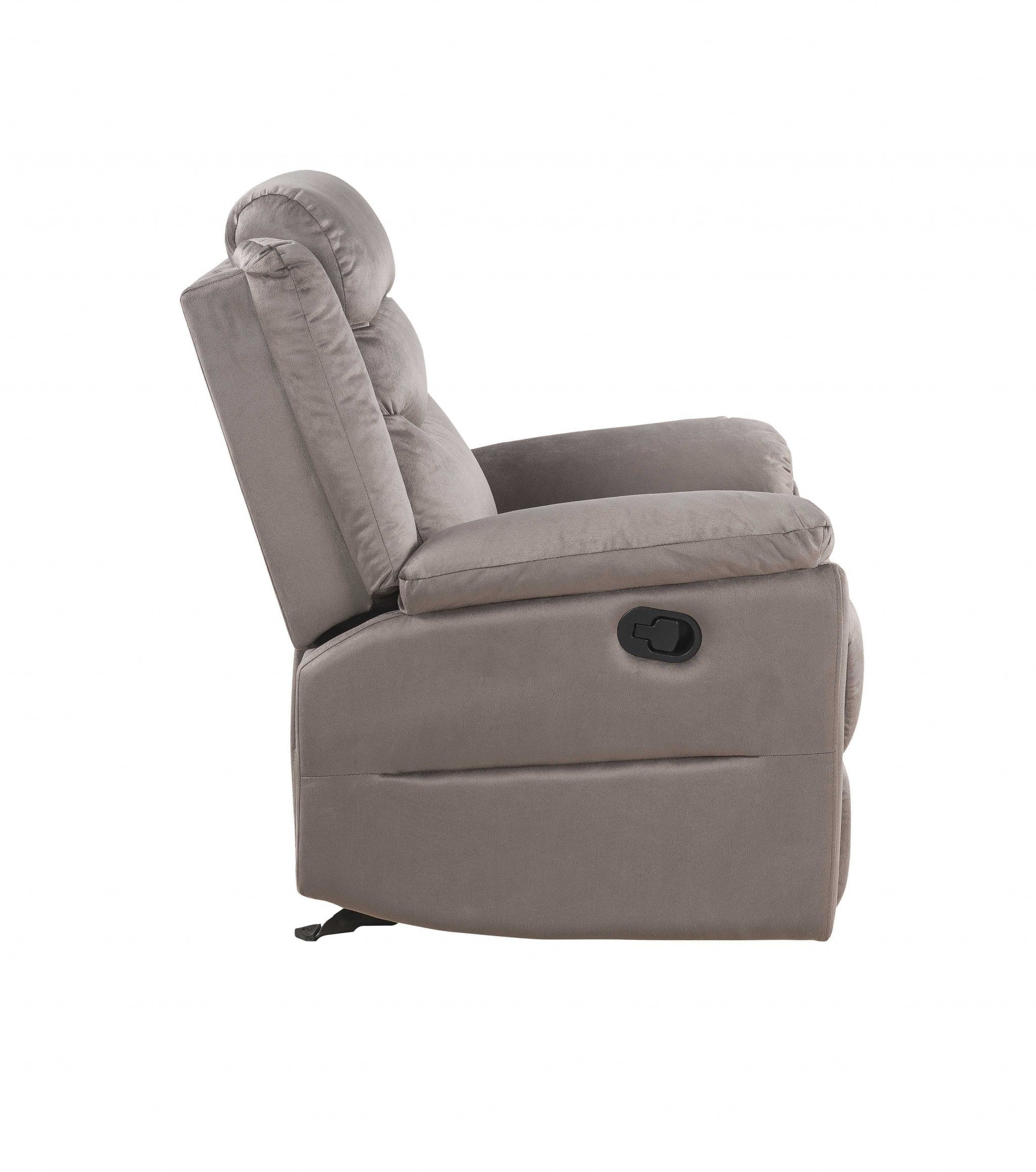 37" X 35" X 42" Tapicería de terciopelo Metal Mecanismo reclinable Glider Sillón reclinable