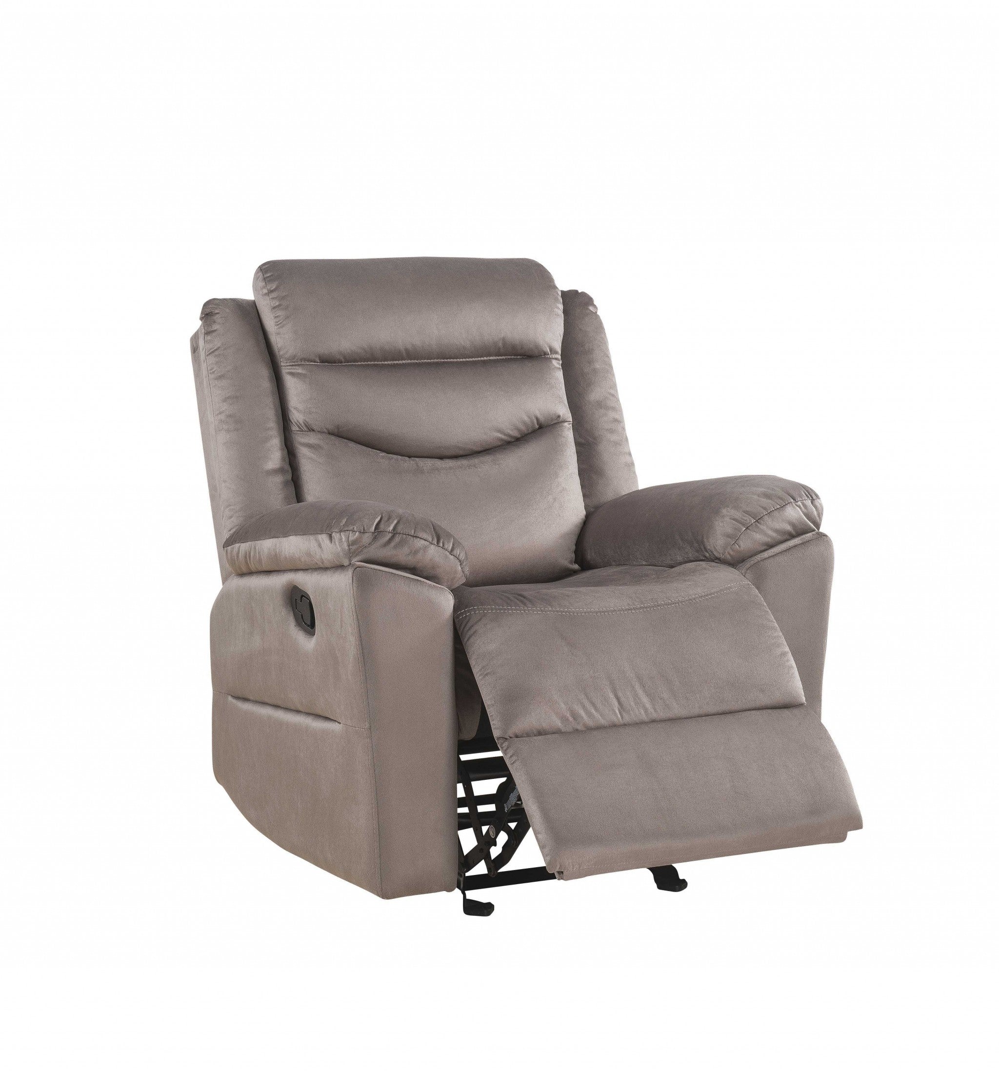 37" X 35" X 42" Tapicería de terciopelo Metal Mecanismo reclinable Glider Sillón reclinable