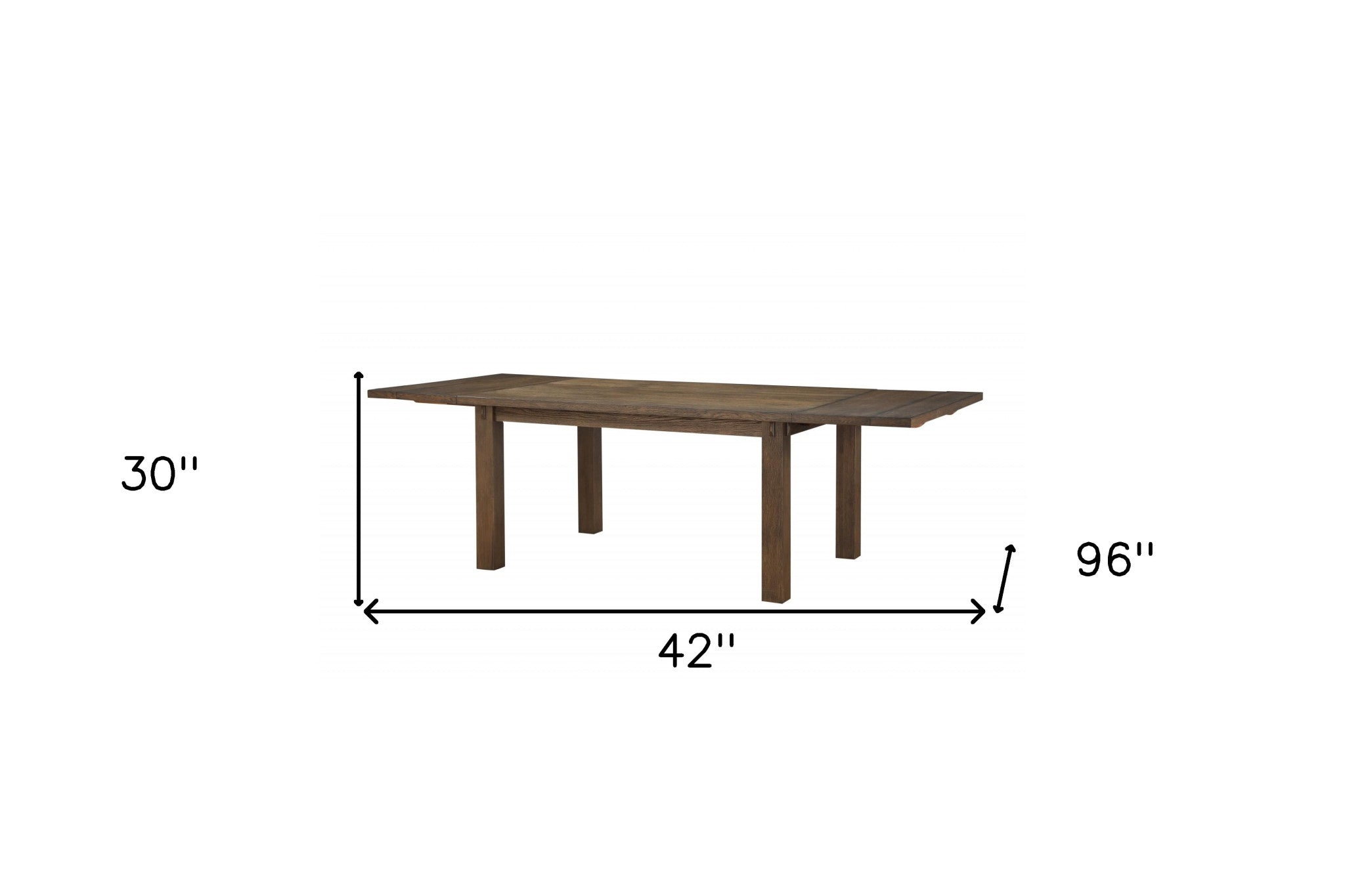 42" X 96" X 30" Dark Oak Wood Dining Table