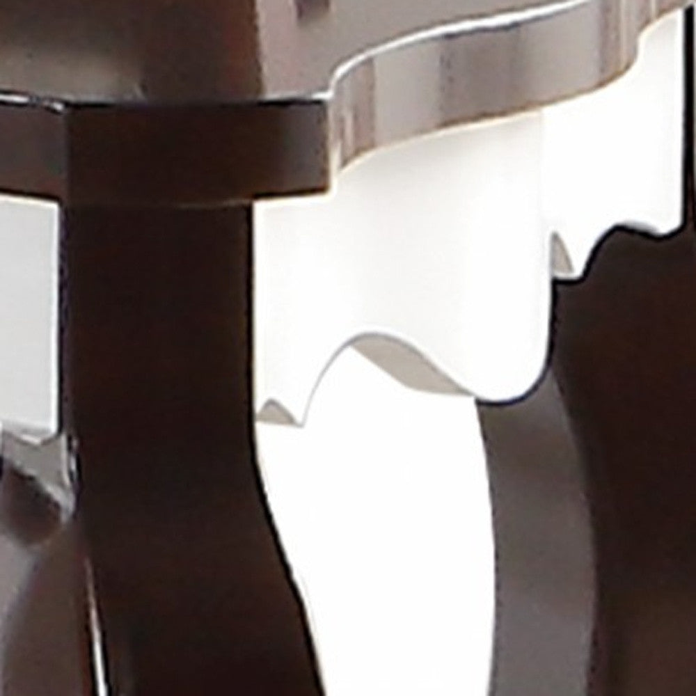 24" X 22" X 24" Walnut White Wood End Table