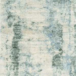 8'X10' Ivory Blue Machine Woven Abstract Indoor Area Rug