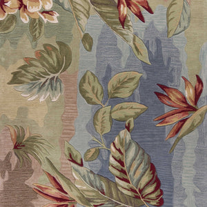 5'X8' Blue Sage Hand Tufted Tropical Plants Indoor Area Rug