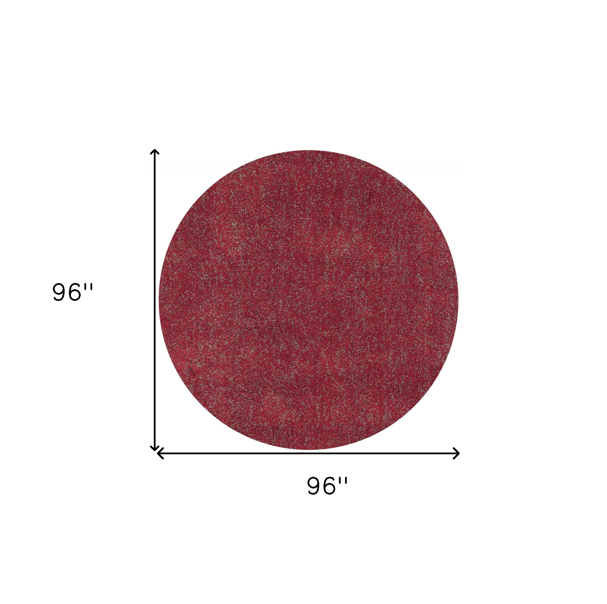 8' Round  Polyester Red Heather Area Rug