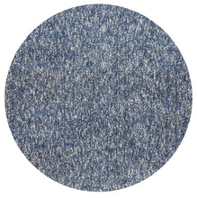 8' Indigo Ivory Heather Round Indoor Shag Rug