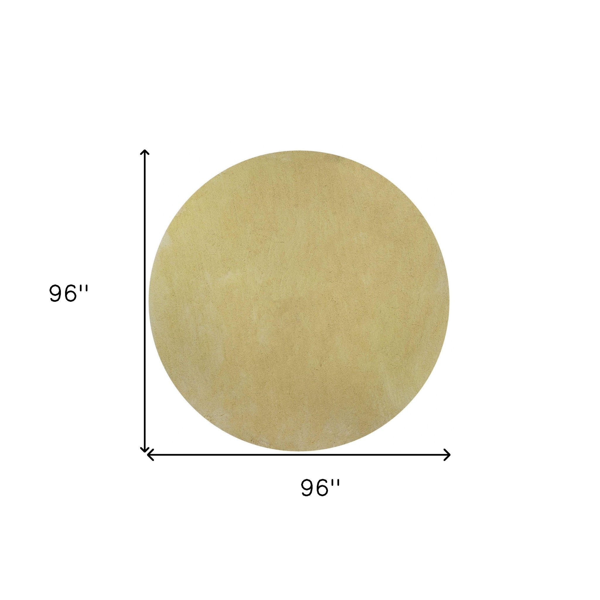 Canary Yellow Round Indoor Shag Rug 8'
