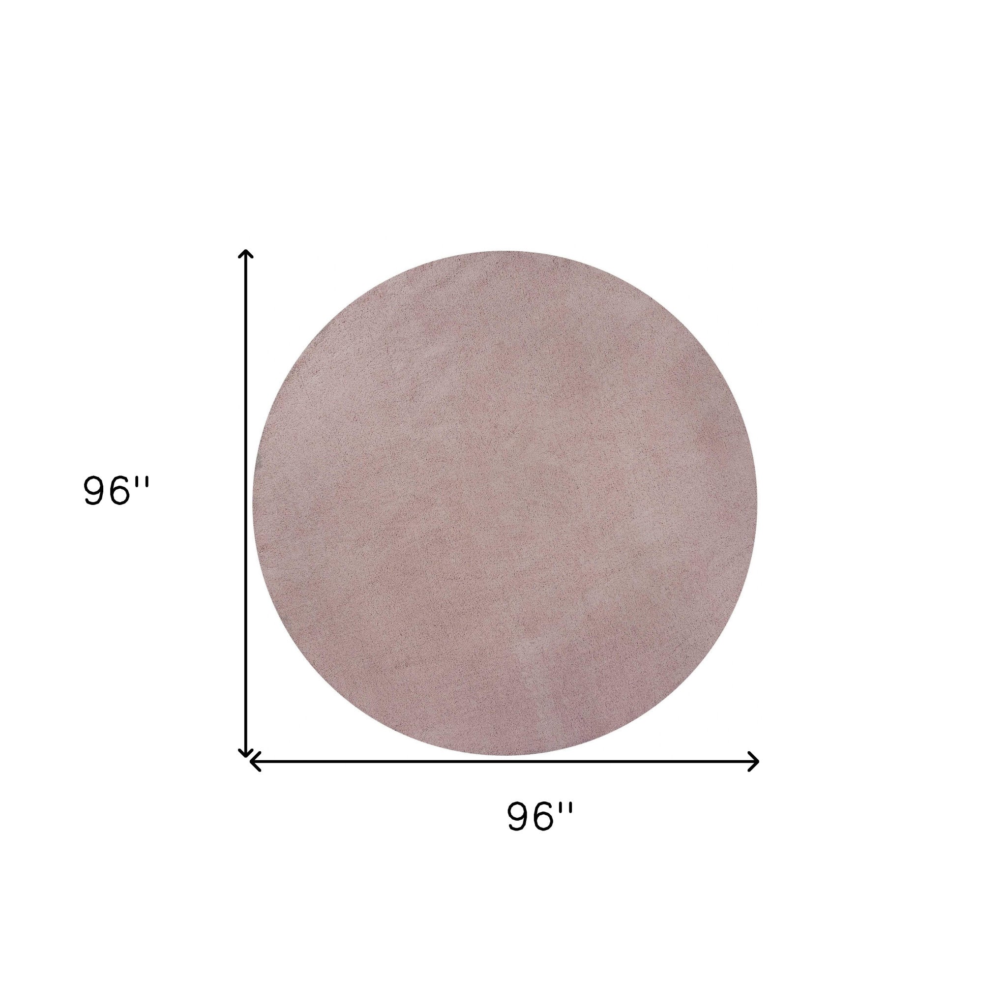 Round  Polyester Rose Pink Area Rug 8'