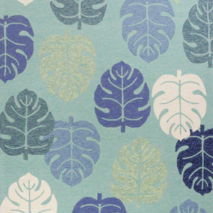 7' X 9'  Uv Treated Polypropylene Turquoise Area Rug